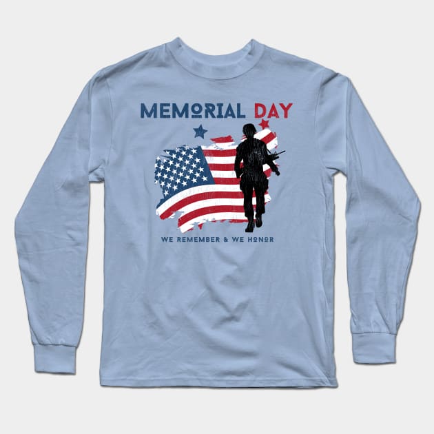 Memorial Day Long Sleeve T-Shirt by Contentarama